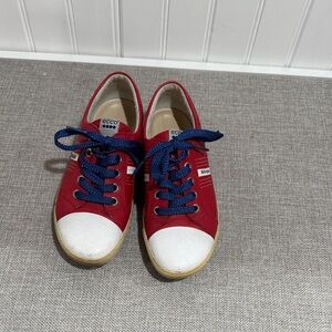 Ecco Golf Red Sneakers with Blue Laces